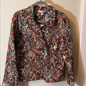 Christopher & Banks Multicolor Scribble denim style jacket